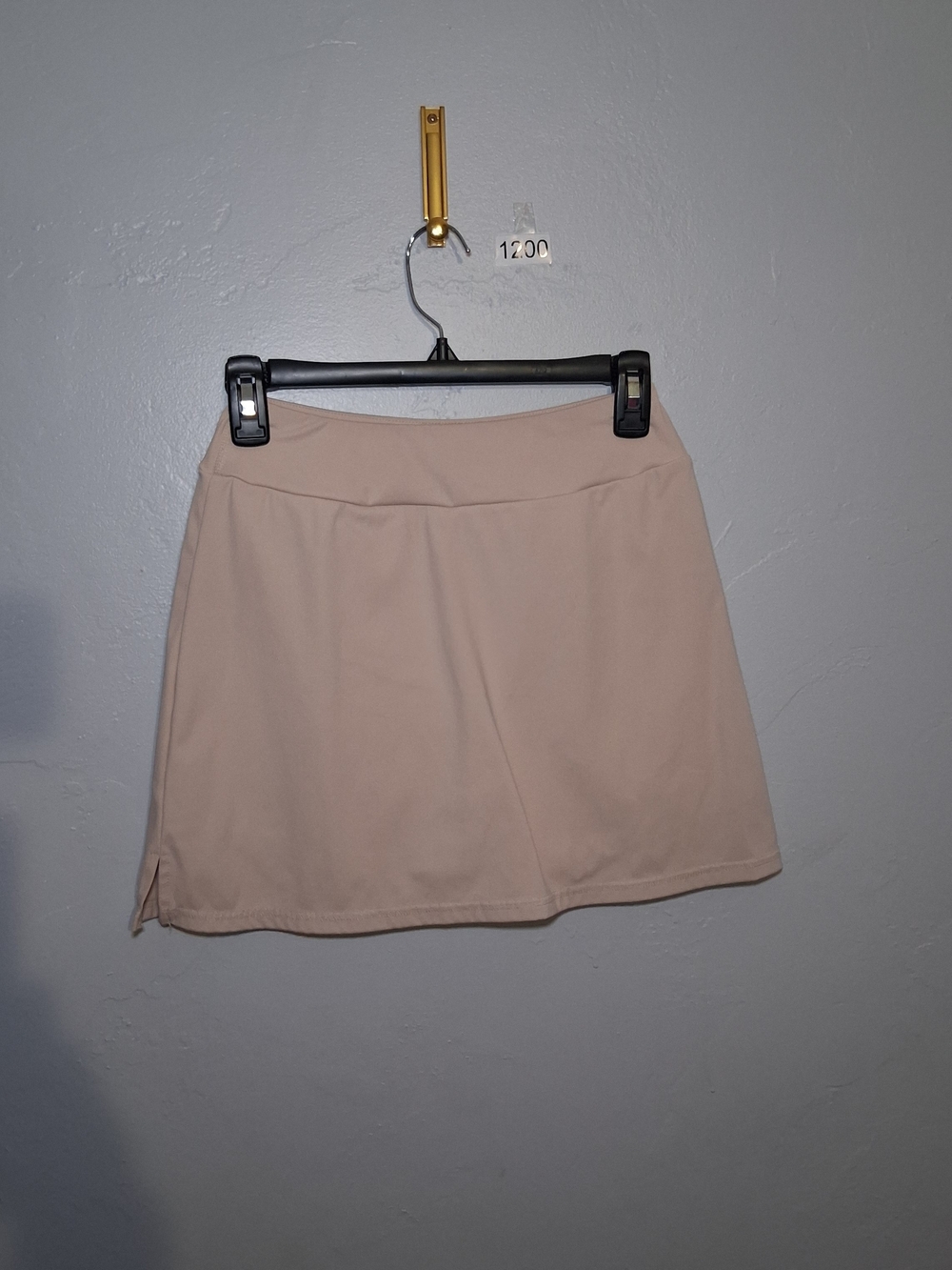 Women's Neutral Beige Mini Skirt with Clean Waistband